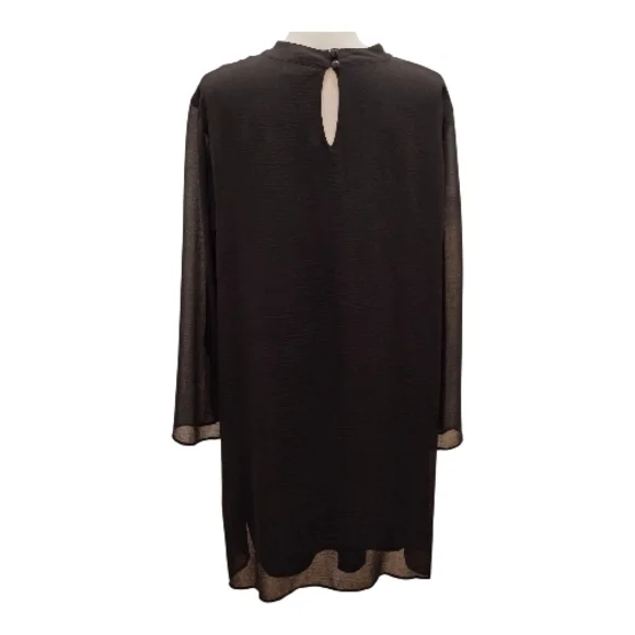 Tacera Elegant Black Long Sleeve Dress, Woman 2X - Picture 3 of 9